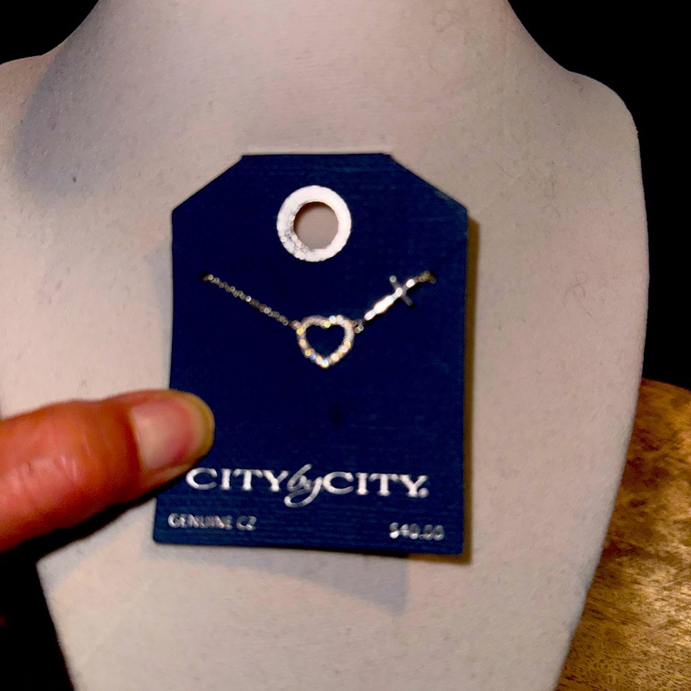 City by city heart/cross necklace